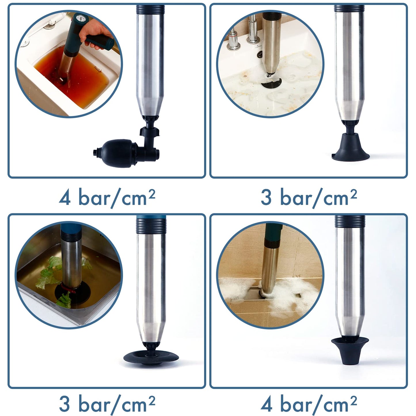 Electric Toilet Plunger, Drain Clog Remover Power Plunger, High Pressure Air Drain Blaster, Heavy Duty Plunger Tool With Real-Time Barometer & Battery For Toilet, Sink, Floor Drain, Sewer,Clogged Pipe