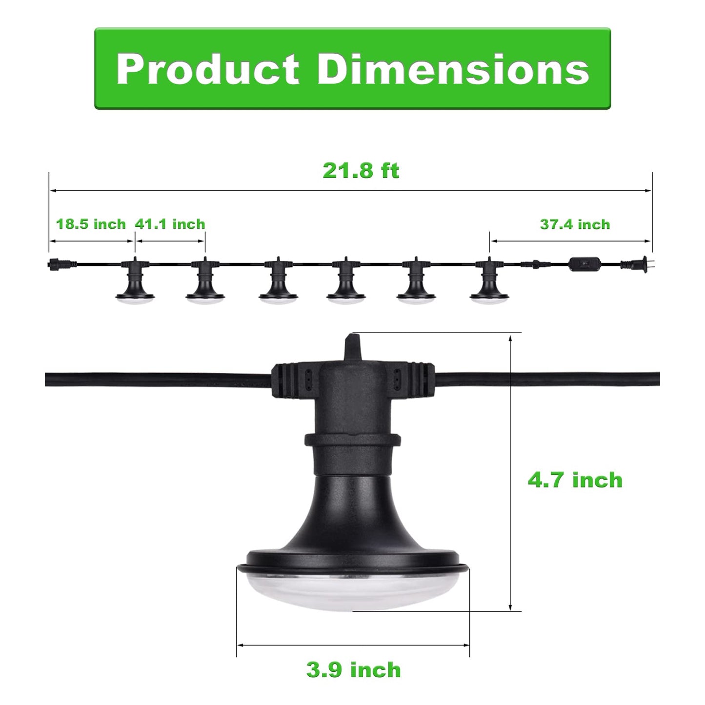 Outdoor Grow Lights for Greenhouse, Waterproof Indoor Grow Lights 22FT (6 Lights) Full Spectrum LED Grow Light Strips for Plant Seedling Vegetable Flower