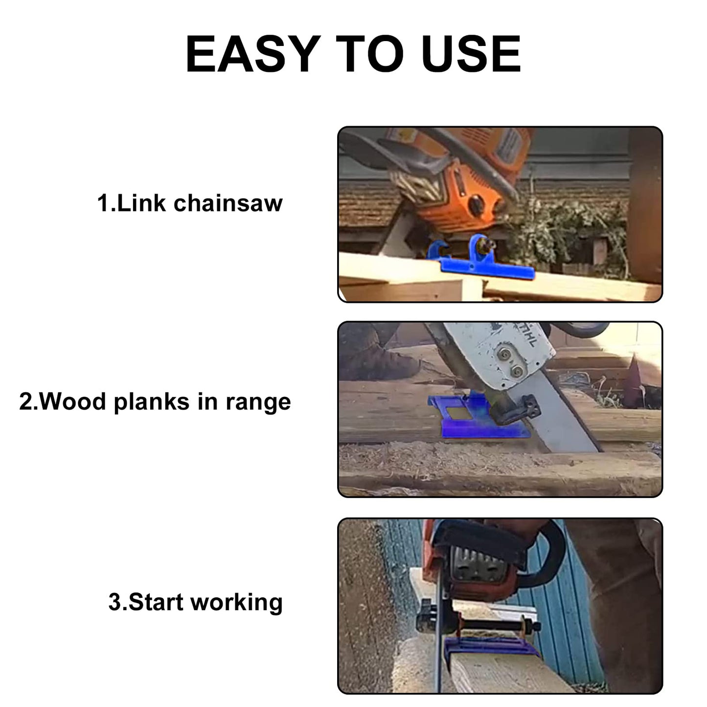 Vertical Chainsaw Mill Lumber Cutting Guide Saw Steel Timber Chainsaw Attachment Cut Guided Mill Wood for Builders and Lumberjacks