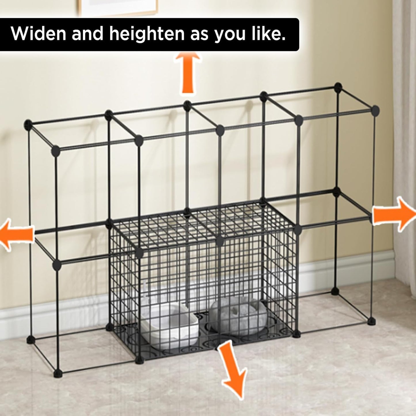 41.3"x41.3"x41.3" DIY Large Cat Cages Indoor, 3-Tier DIY Pet Playpen, Detachable Metal Wire Large Kitten Enclosure with 2 Ladders Exercise Place Ideal for 1-3 Cat for Ferret Bunny Chinchillas