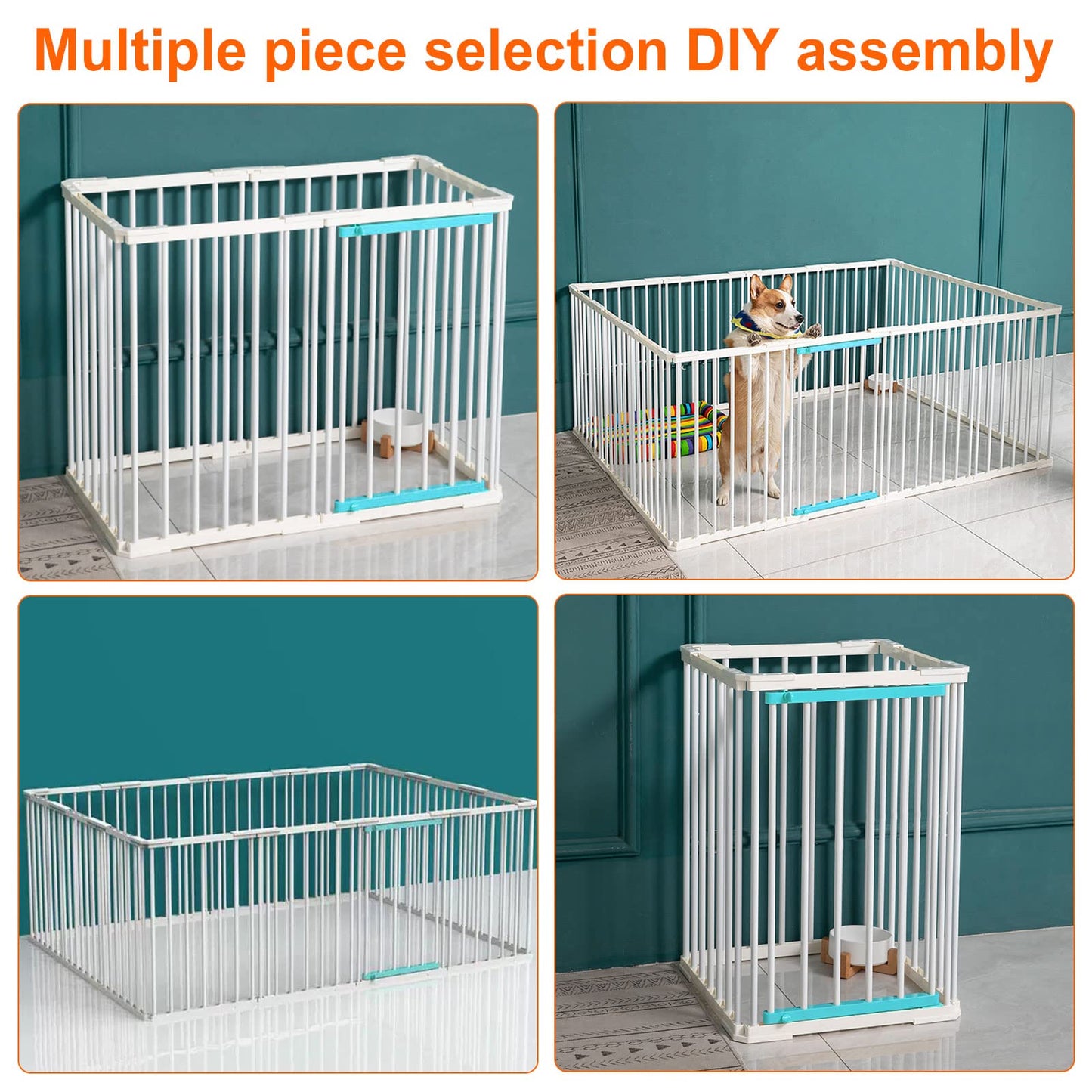 Pet Dog Playpen,DIY Small Animal Playpen,27.5-inch Tall Pet Pen Fence Enclosure with Gate for Indoor & Outdoor Portable Yard Fence (8 Panels)